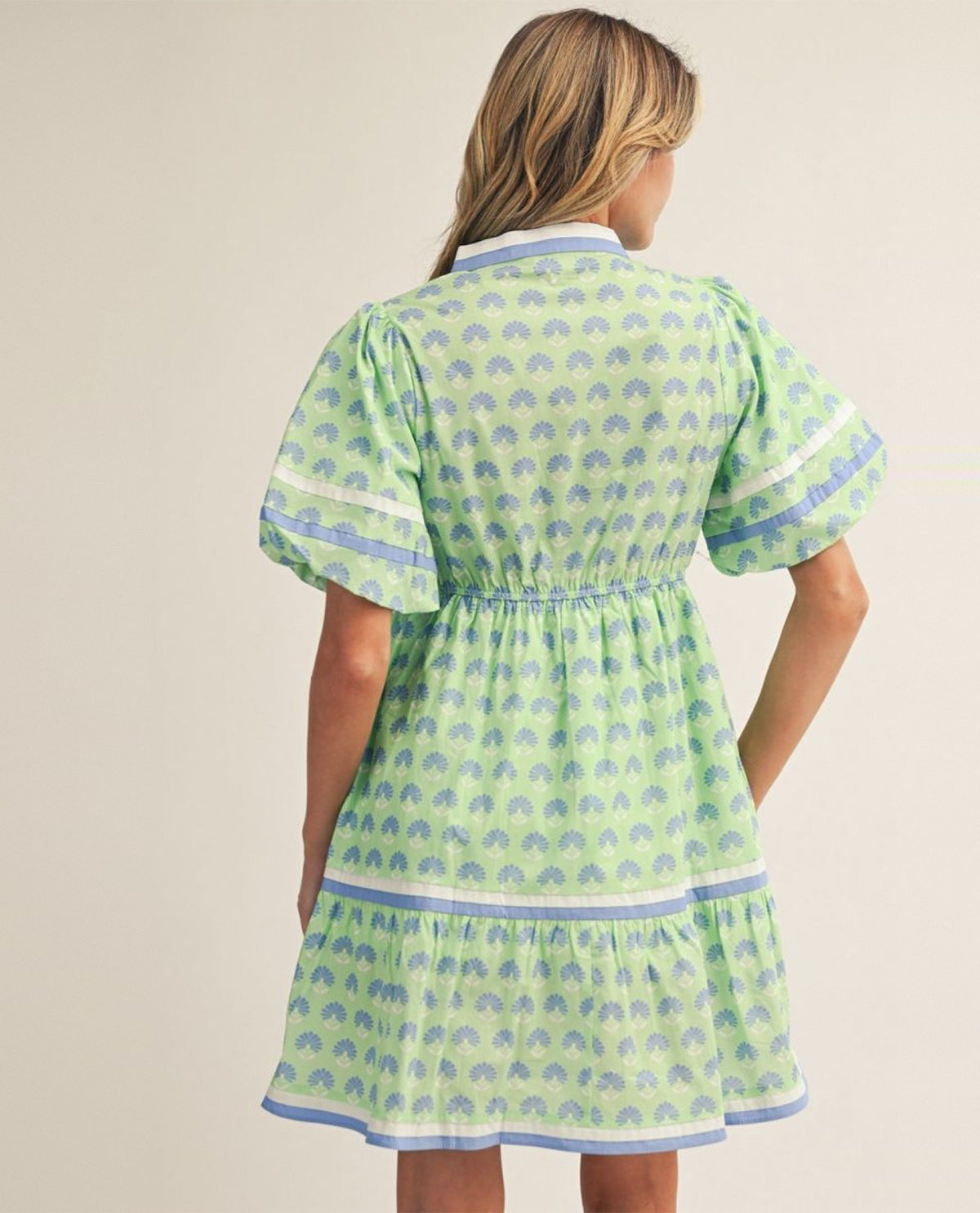 Jodifl Print Dress With Solid Detail Green