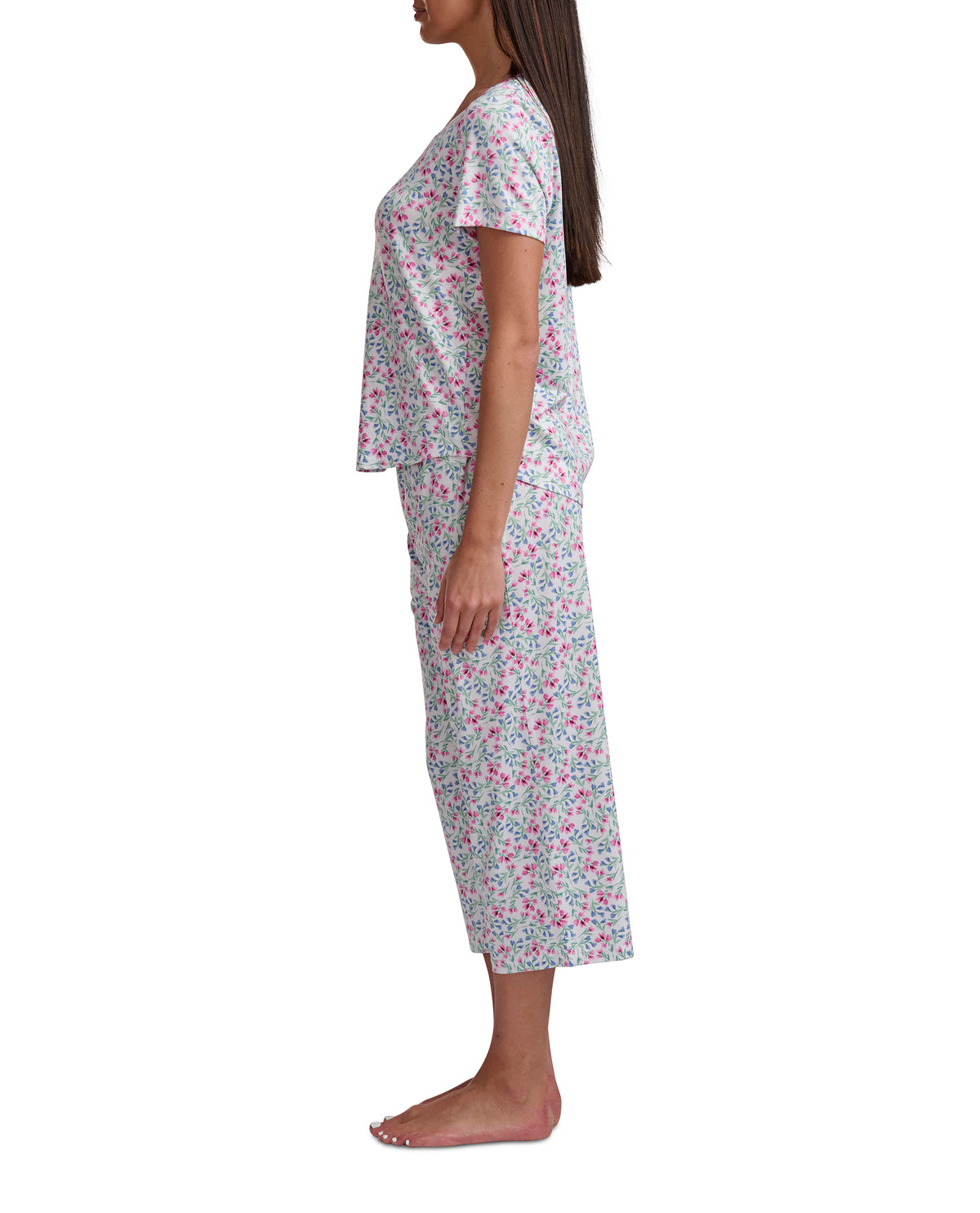 Karen Neuburger Scoop Neck Tee And Crop Pant PJ Set