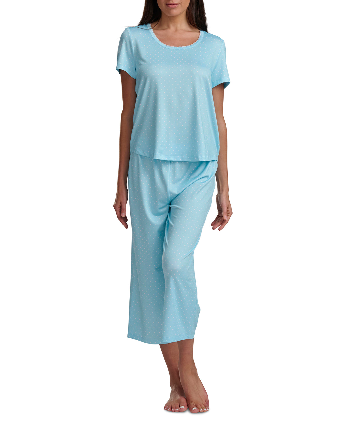 Karen Neuburger Scoop Neck Tee And Crop Pant PJ Set