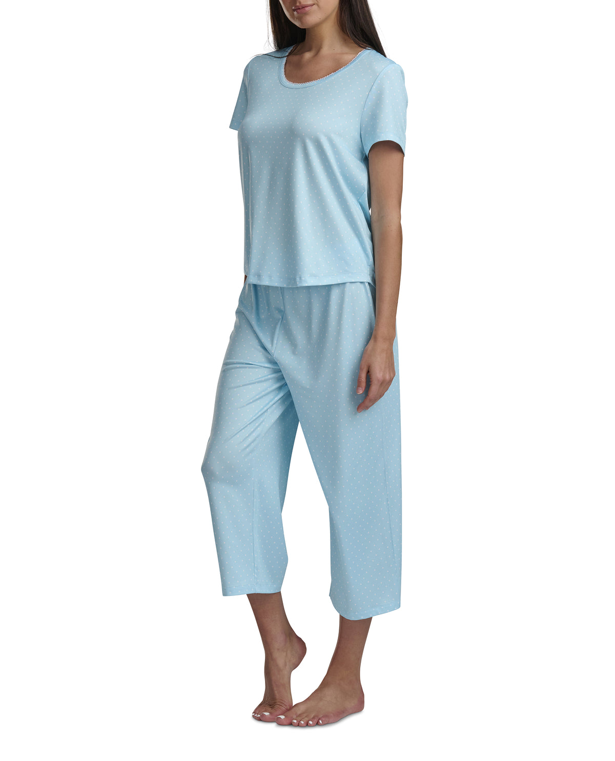 Karen Neuburger Scoop Neck Tee And Crop Pant PJ Set