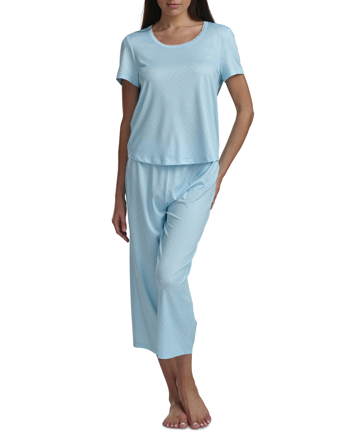 Karen Neuburger Scoop Neck Tee And Crop Pant PJ Set