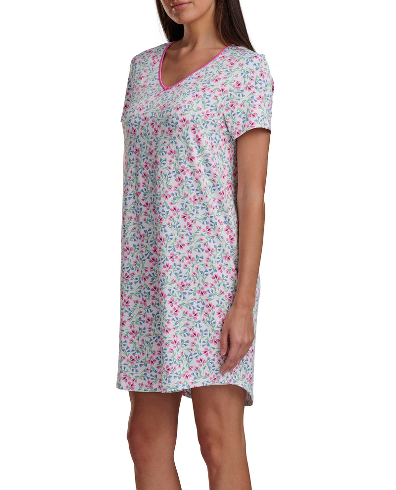 Karen Neuburger Short Sleeve Sheer Bow Sleepdress
