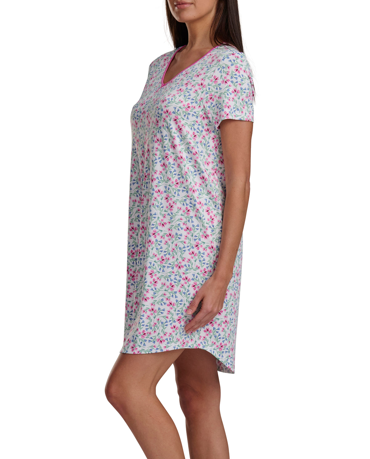 Karen Neuburger Short Sleeve Sheer Bow Sleepdress