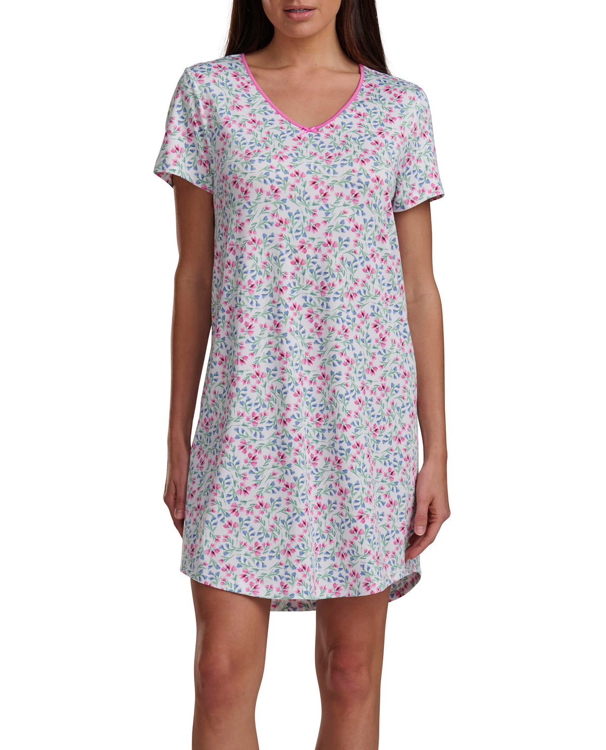 Karen Neuburger Short Sleeve Sheer Bow Sleepdress