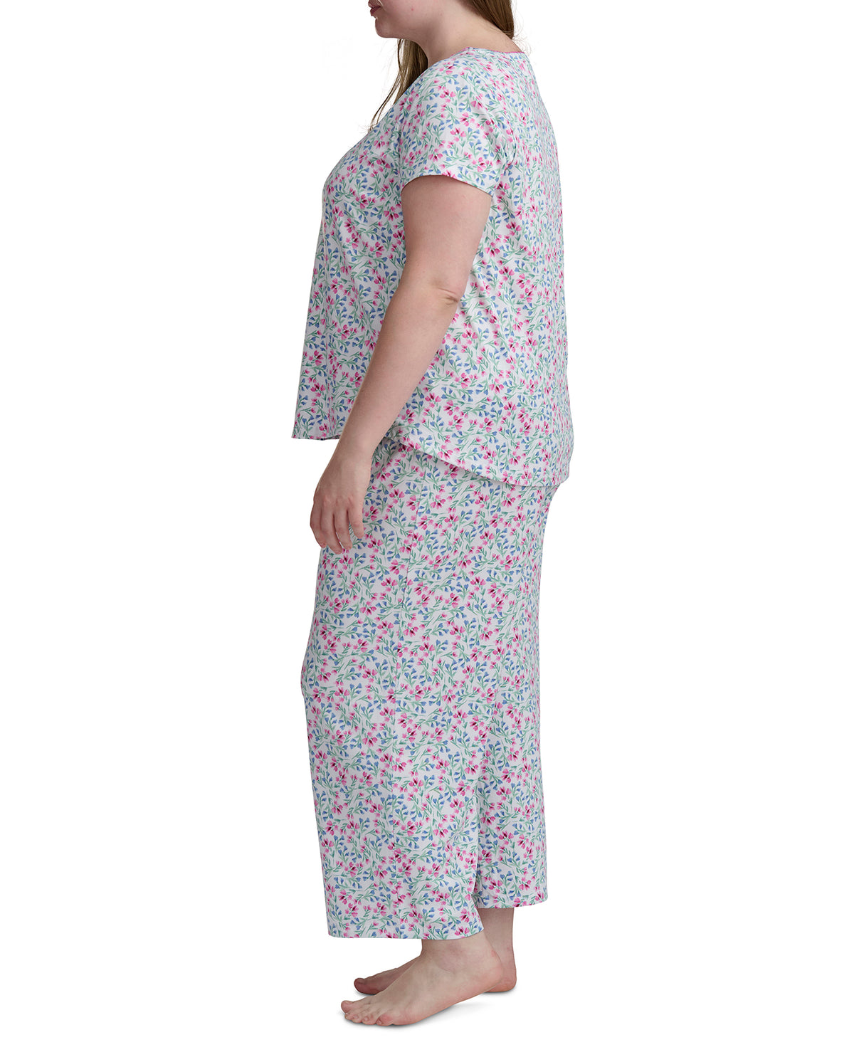 Karen Neuburger Scoop Neck Tee And Crop Pant PJ Set