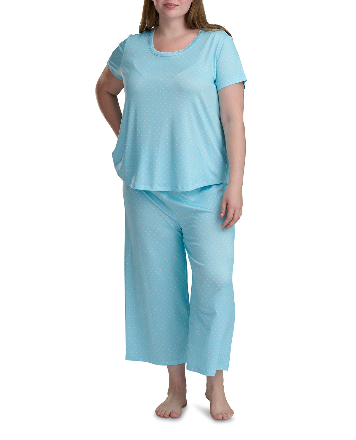 Karen Neuburger Scoop Neck Tee And Crop Pant PJ Set