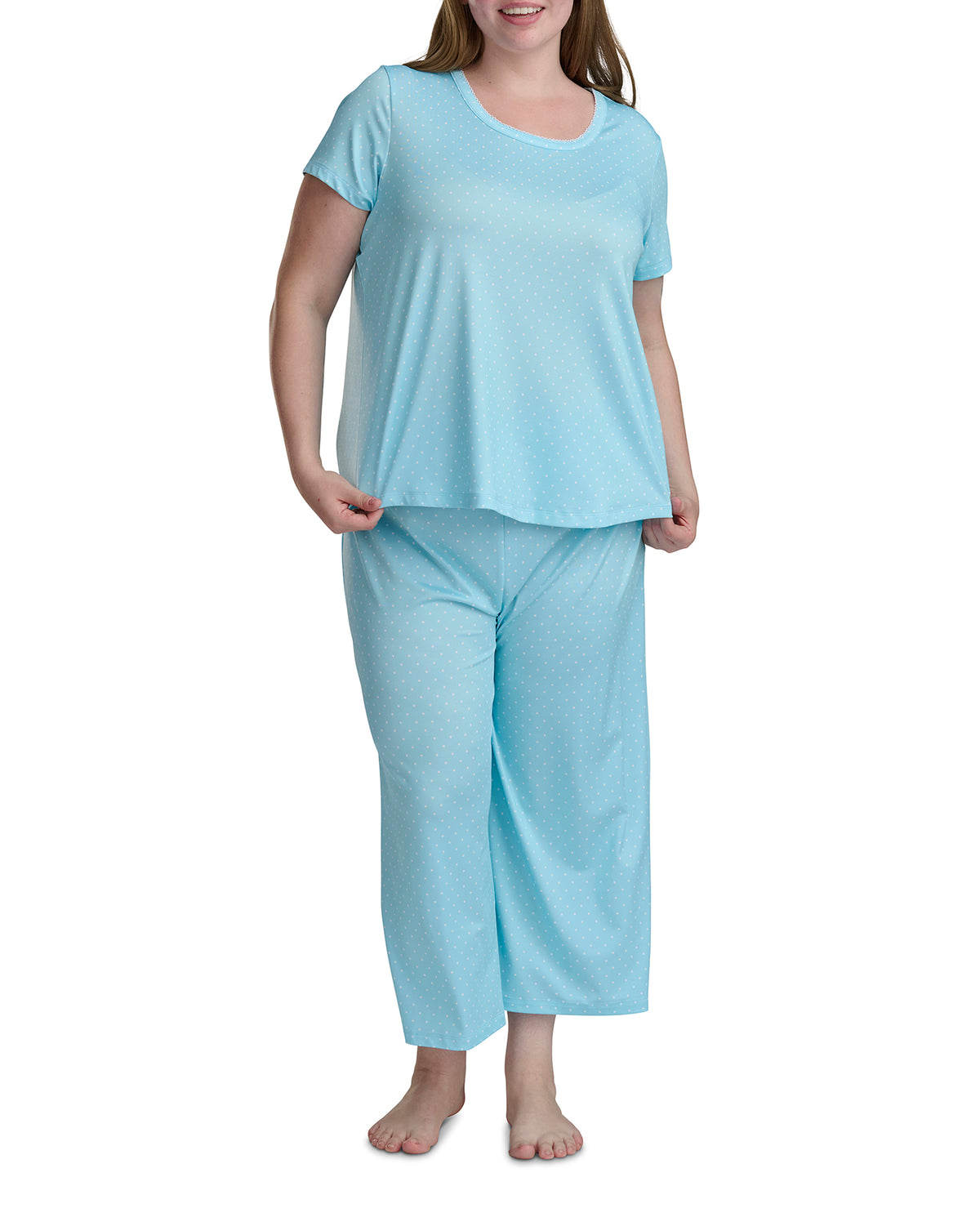 Karen Neuburger Scoop Neck Tee And Crop Pant PJ Set