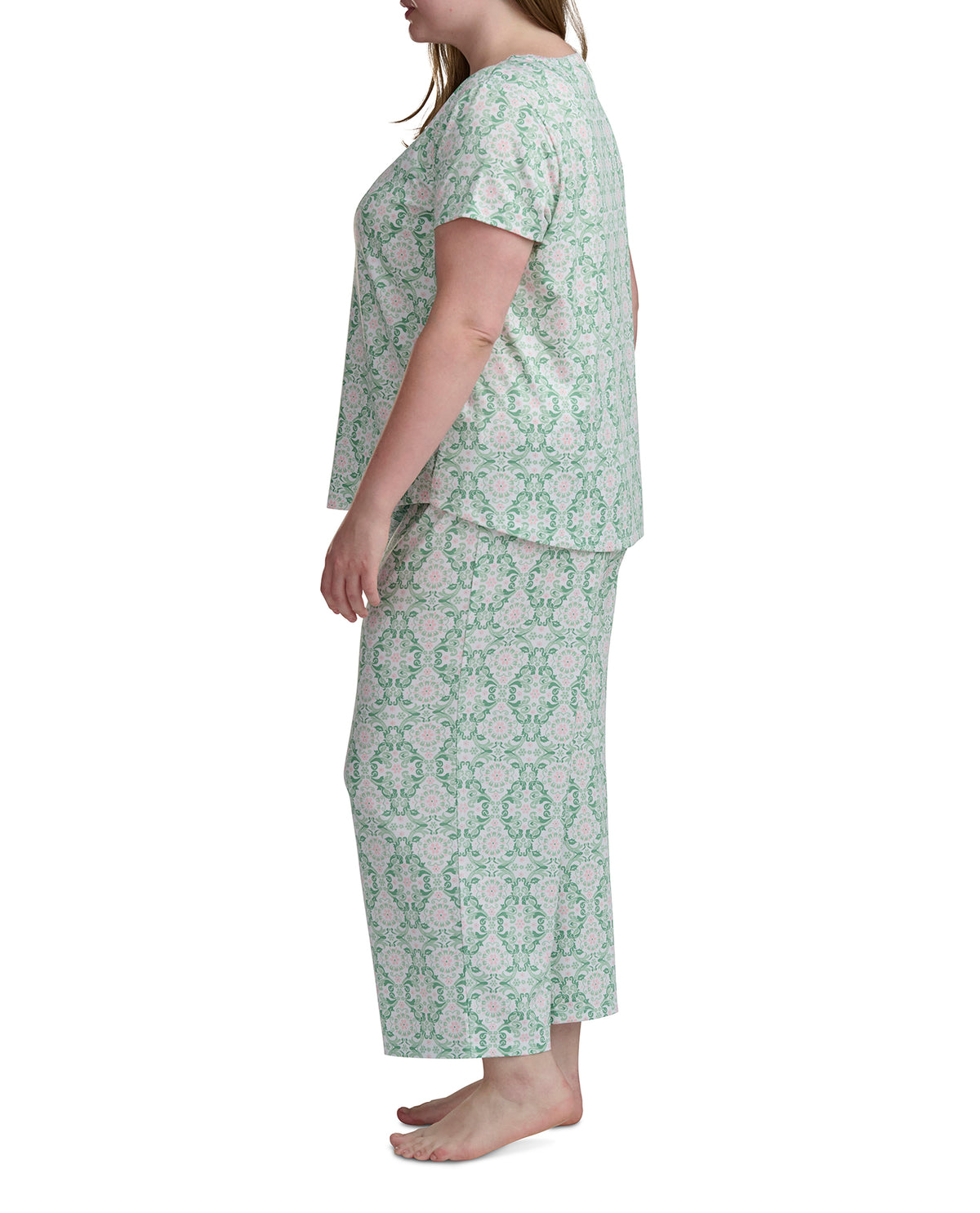 Karen Neuburger Scoop Neck Tee And Crop Pant PJ Set