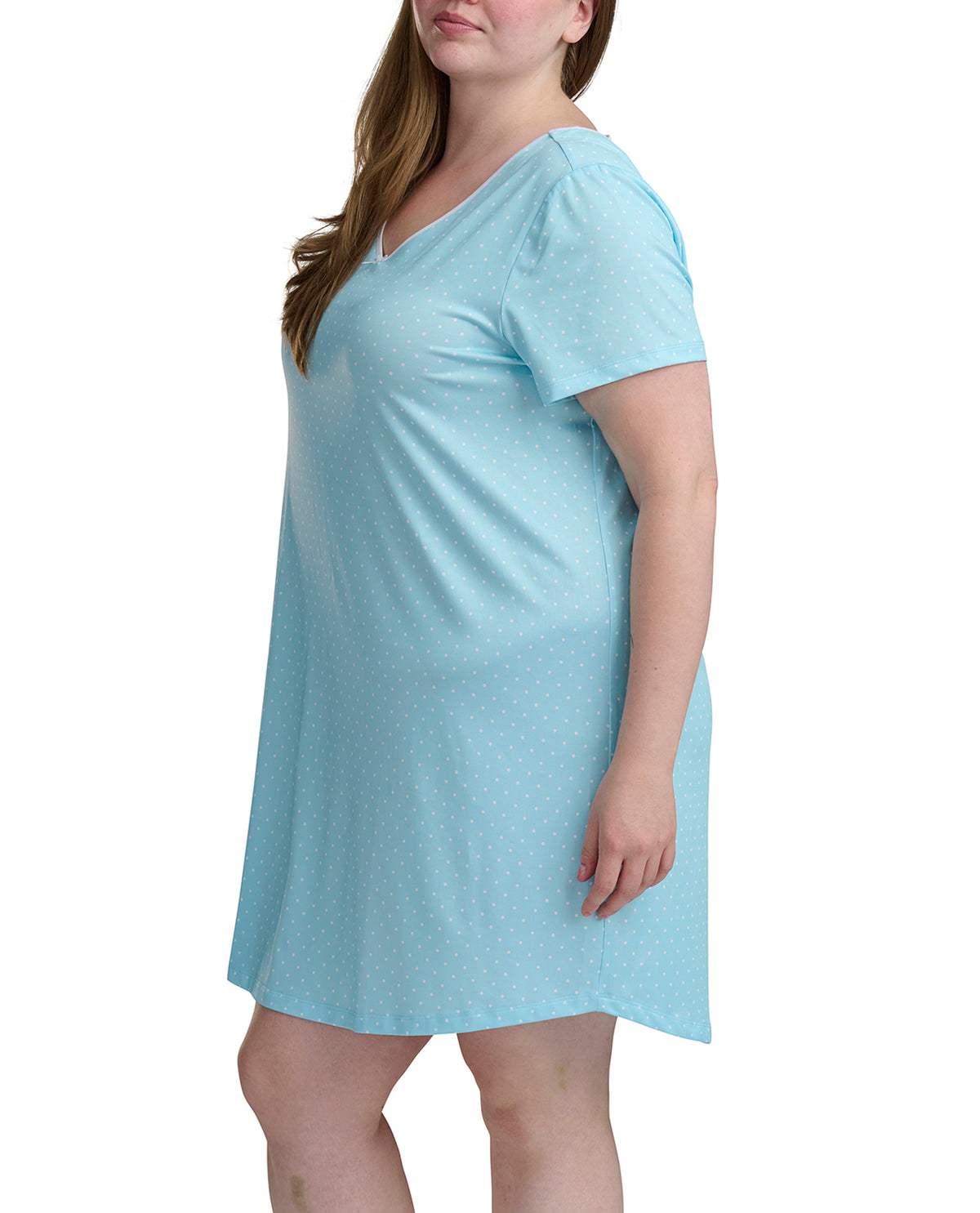 Karen Neuburger Short Sleeve Sheer Bow Sleepdress Blue