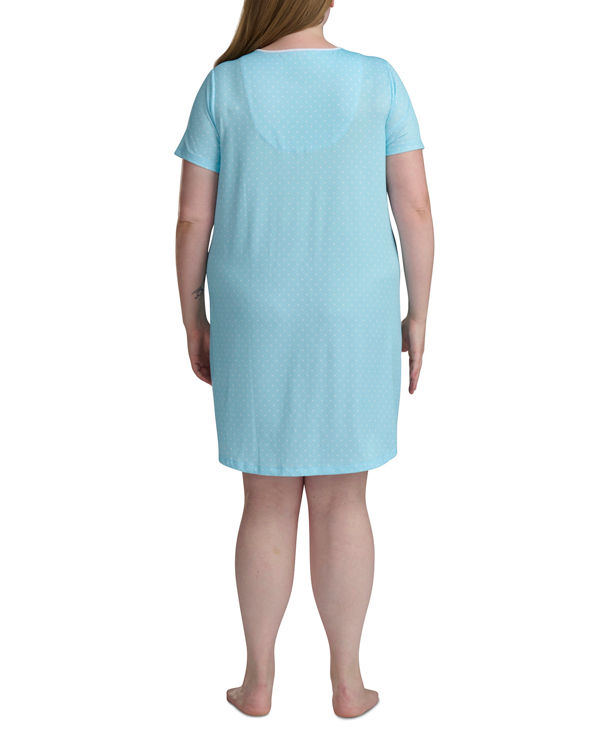 Karen Neuburger Short Sleeve Sheer Bow Sleepdress Blue
