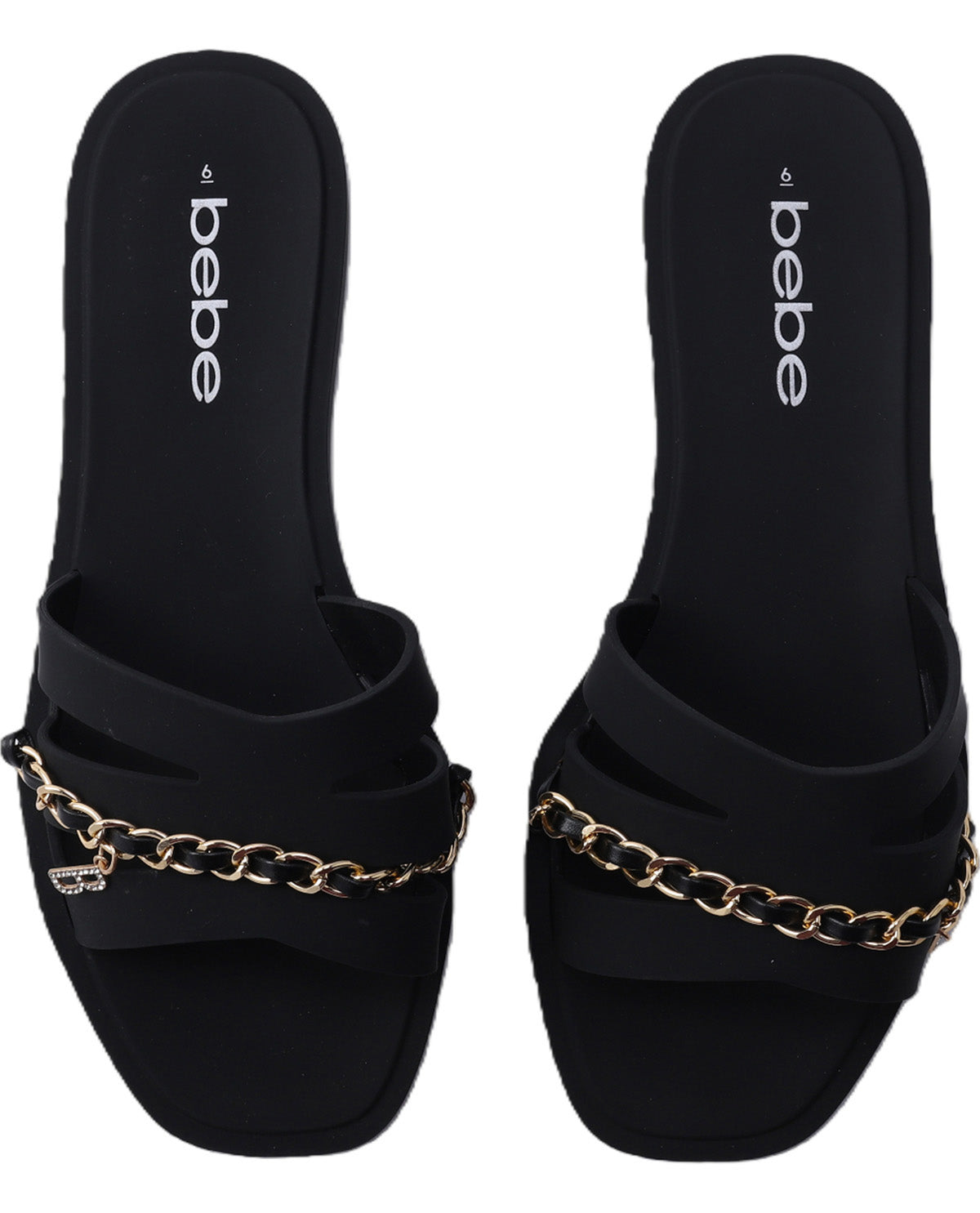 Bebe Jelly Chain Vamp Slide Black