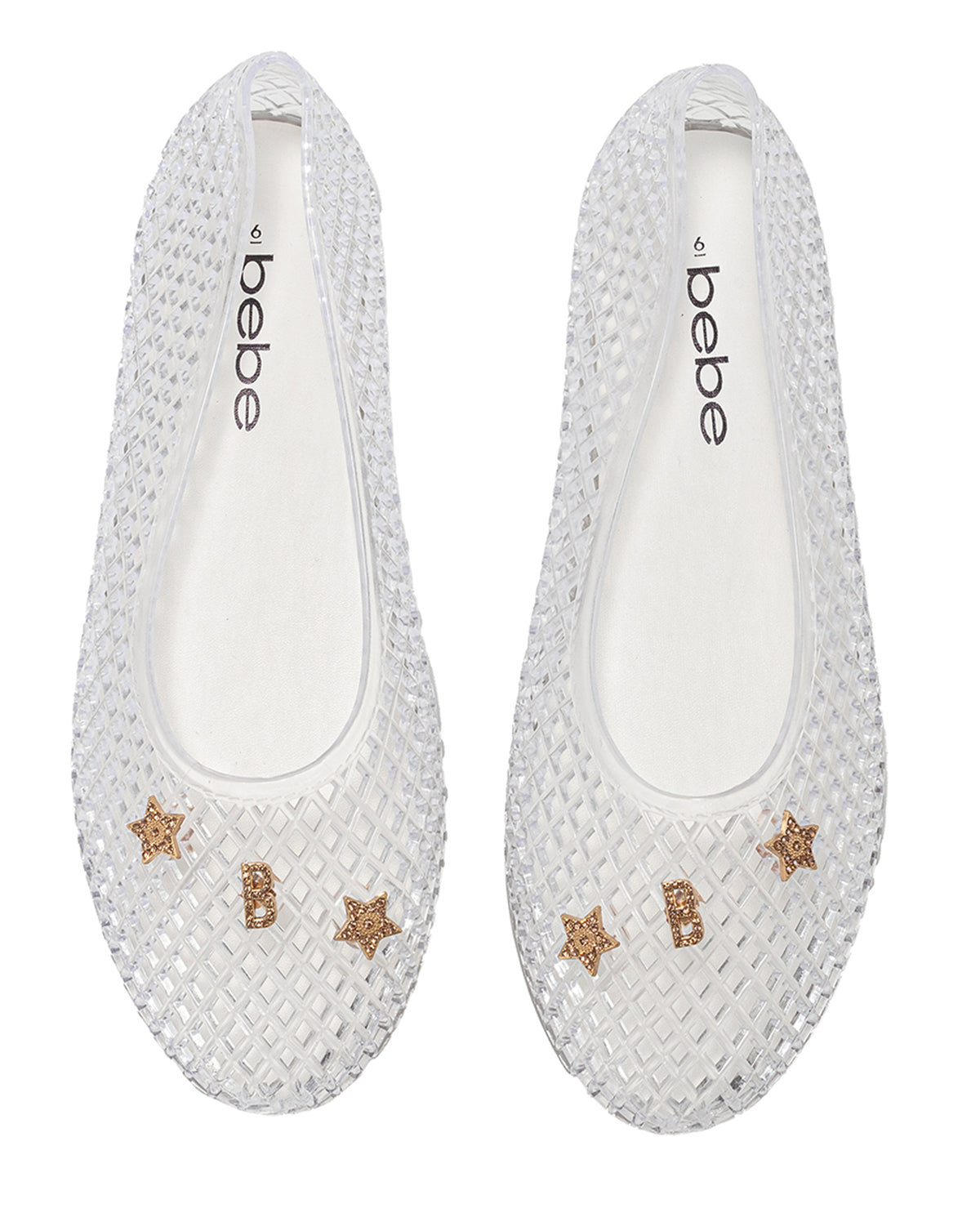 Bebe Jelly Flat With Charms Clear