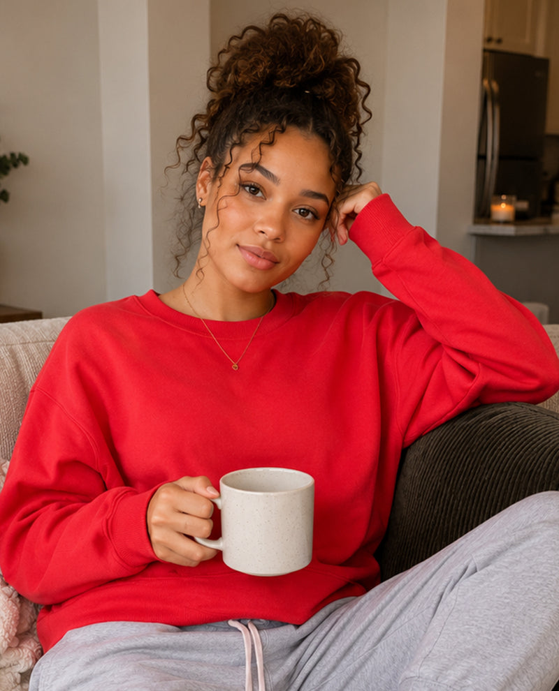 Speculation Solid Basic Fleece Crew Neck Pullover