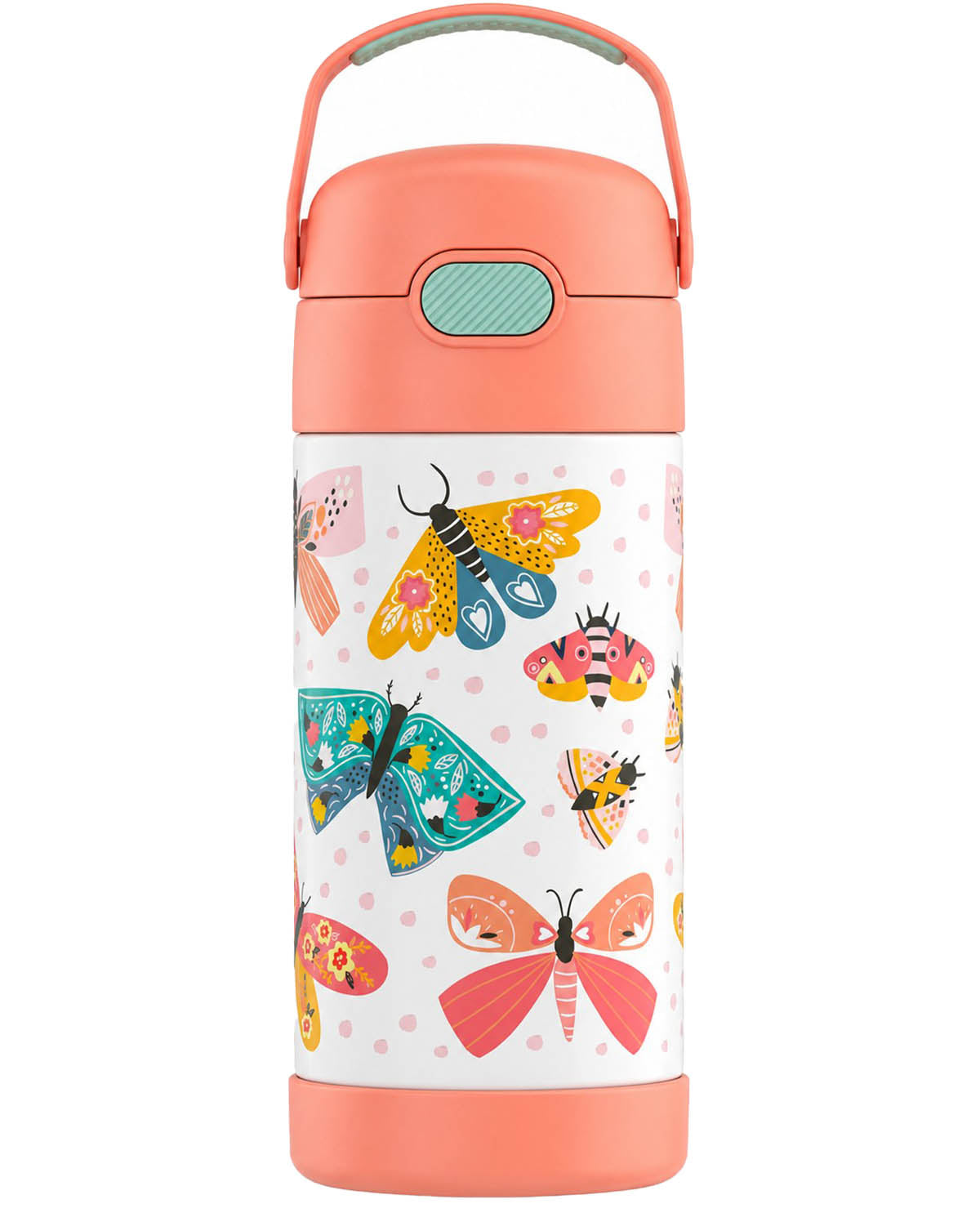 Butterflies Thermos 12oz Straw Bottle