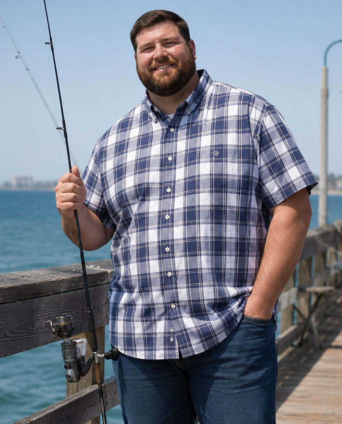 Chaps Big & Tall Short Sleeve Stretch Poplin