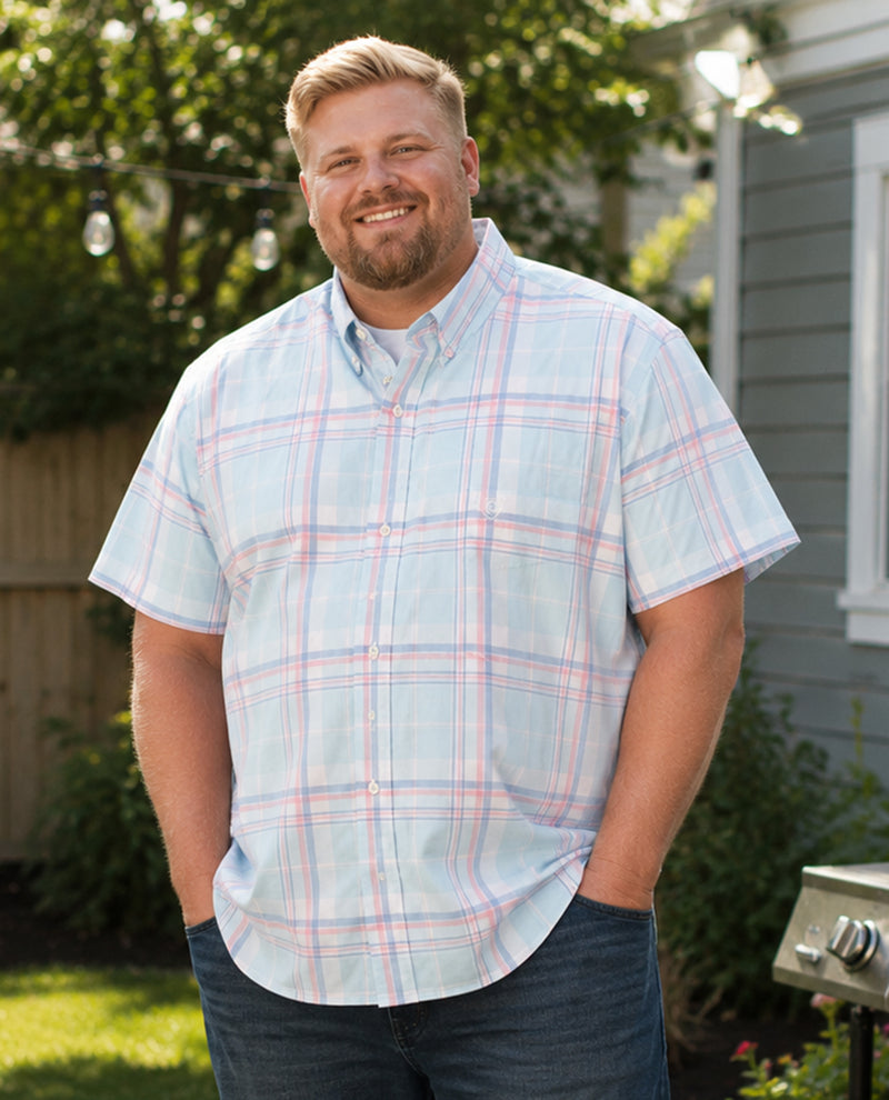 Chaps Big & Tall Short Sleeve Stretch Poplin