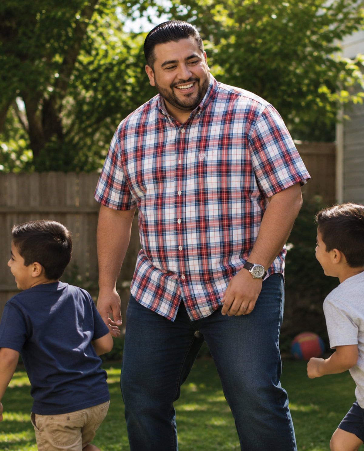 Chaps Big & Tall Short Sleeve Stretch Poplin
