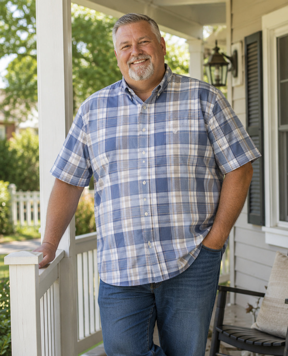 Chaps Big & Tall Short Sleeve Stretch Poplin