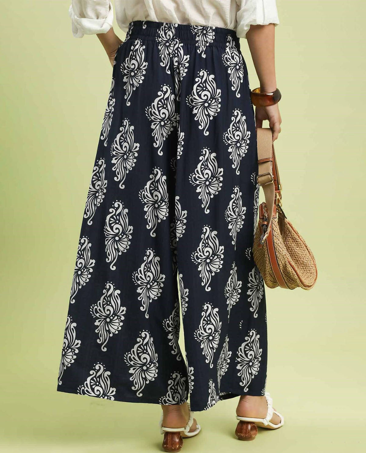 Umgee Abstract Print Soft Pant Navy