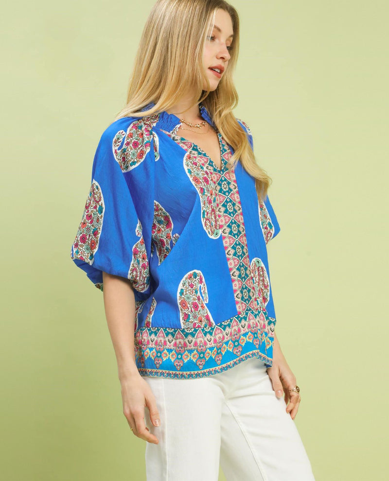 Umgee Border Print Top
