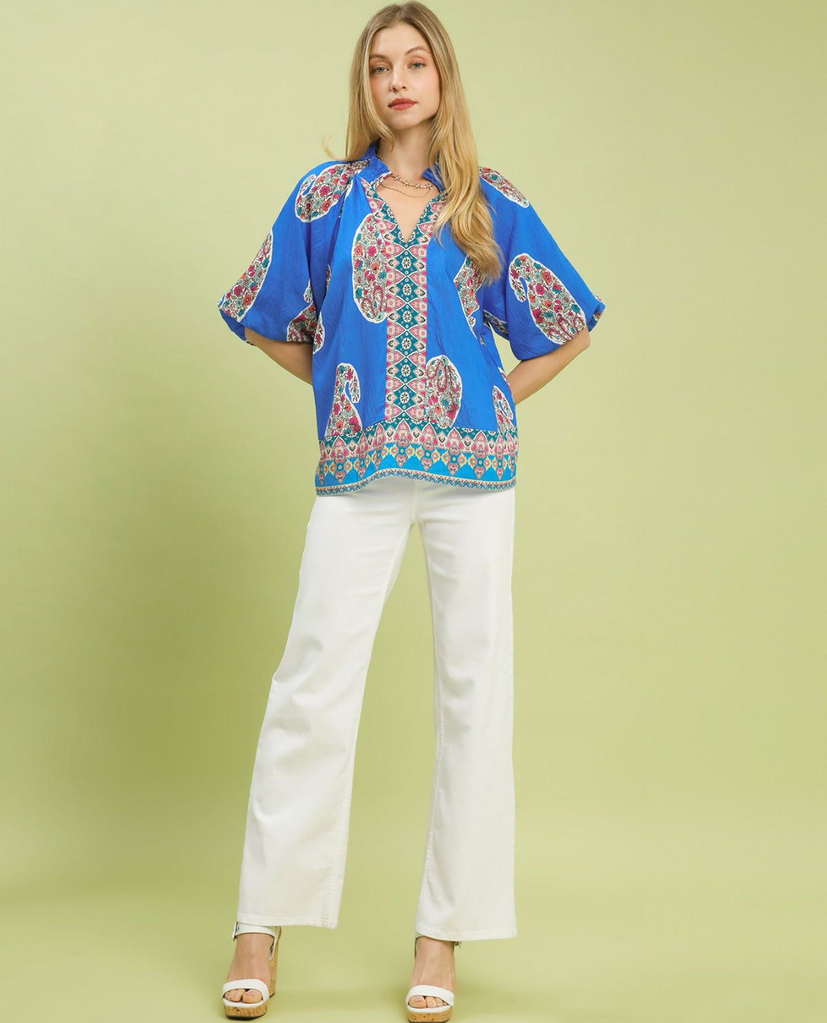 Umgee Border Print Top