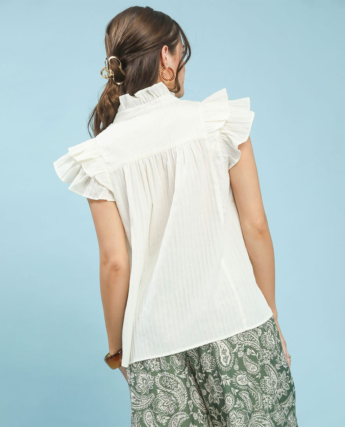 Umgee Frill Collared Top
