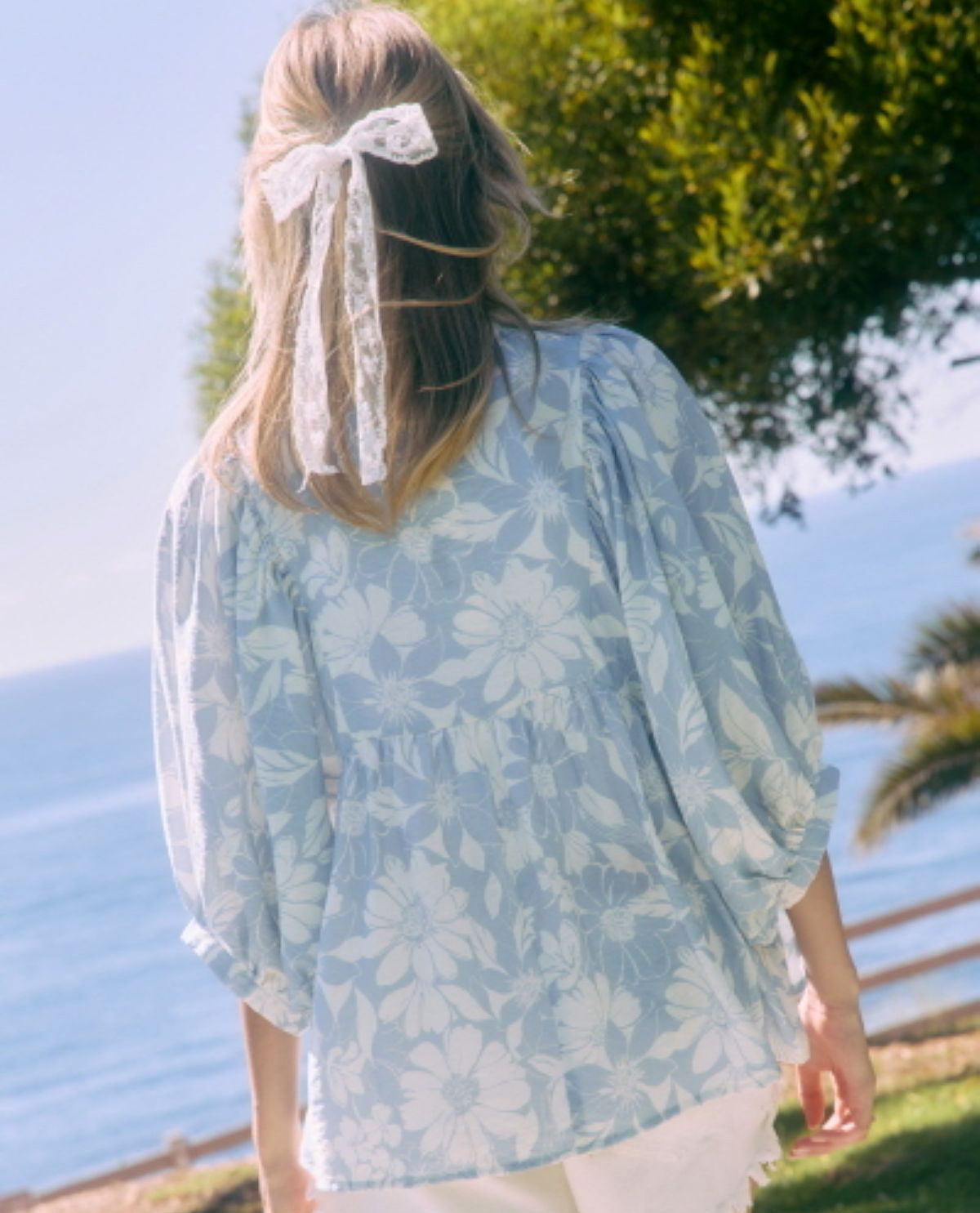 Oddi Floral Print Blouse Blue