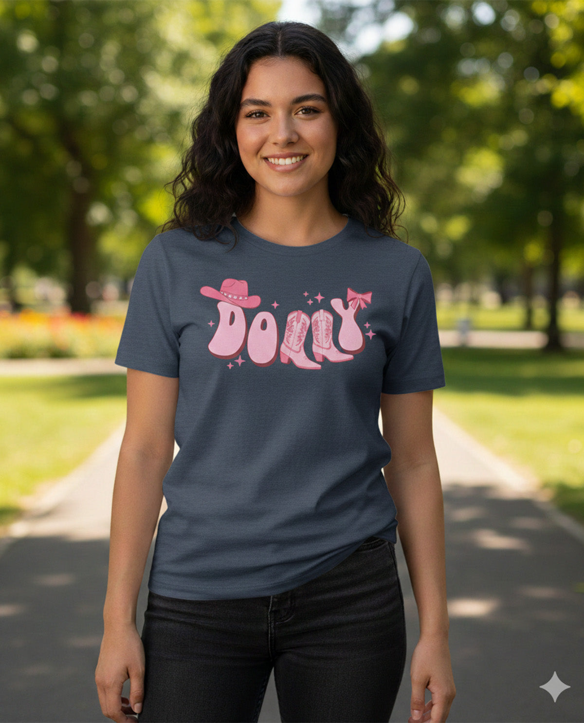 Yall Need Dolly Short Sleeve Screen Tee Navy