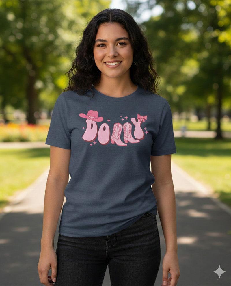 Yall Need Dolly Short Sleeve Screen Tee Navy