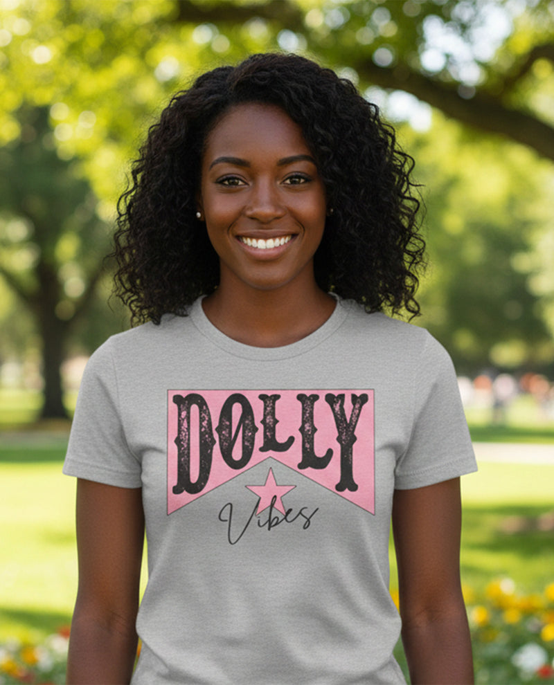 Dolly Vibes Short Sleeve Screen Tee Grey
