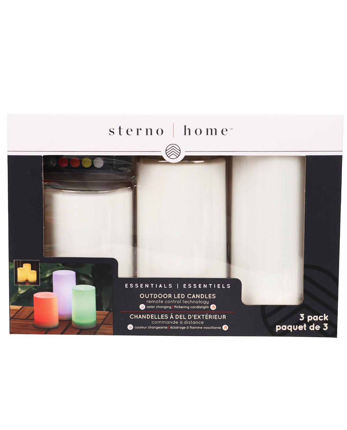 3pk Sterno Outdoor LED Candles
