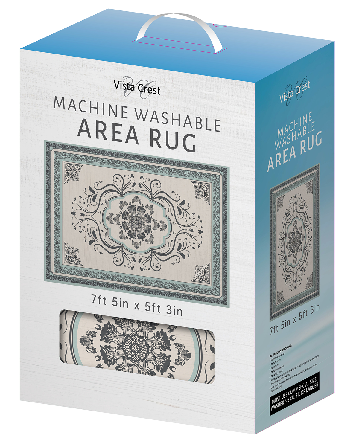 Washable Rug - Damask