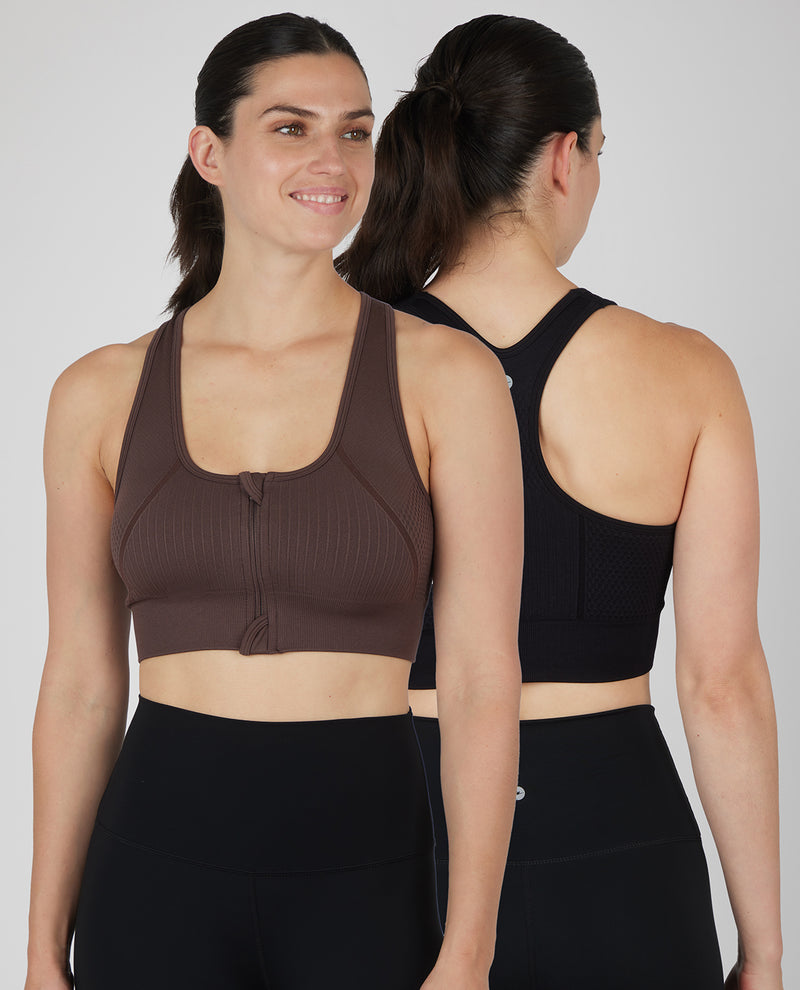 90 Degree 2 Pack Zip Front Sports Bras