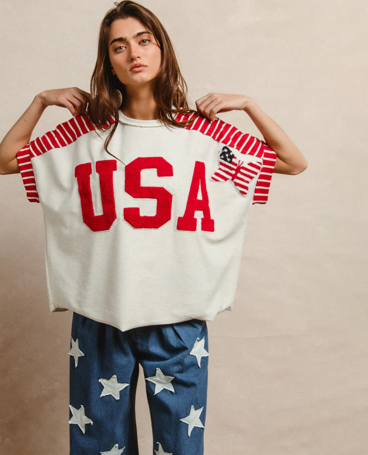 Bibi USA Patch Letter Top