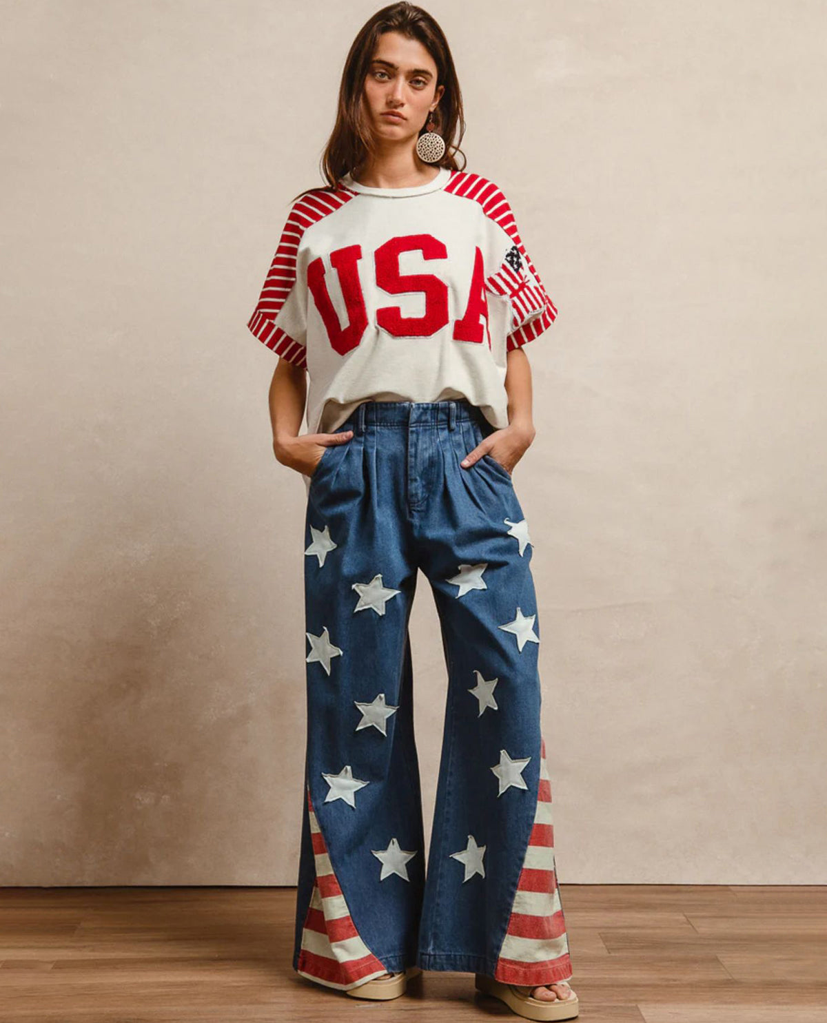 Bibi USA Patch Letter Top
