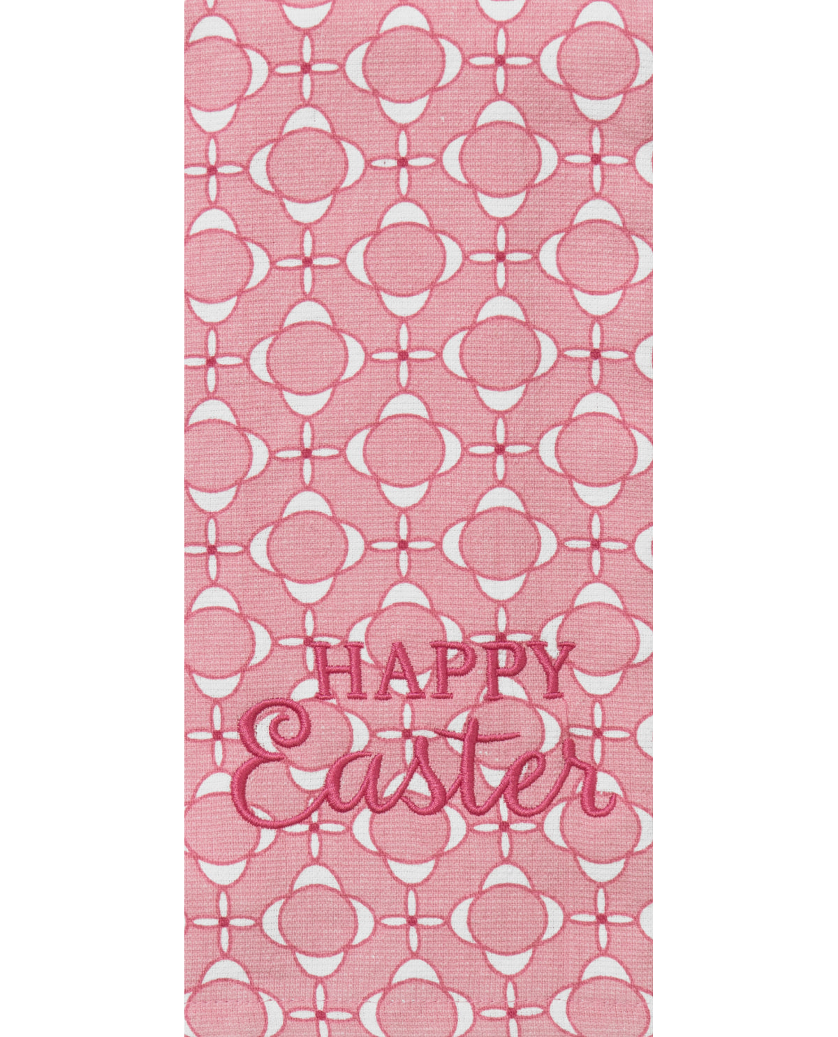 Happy Easter Pink Geometric Kitchen Towel