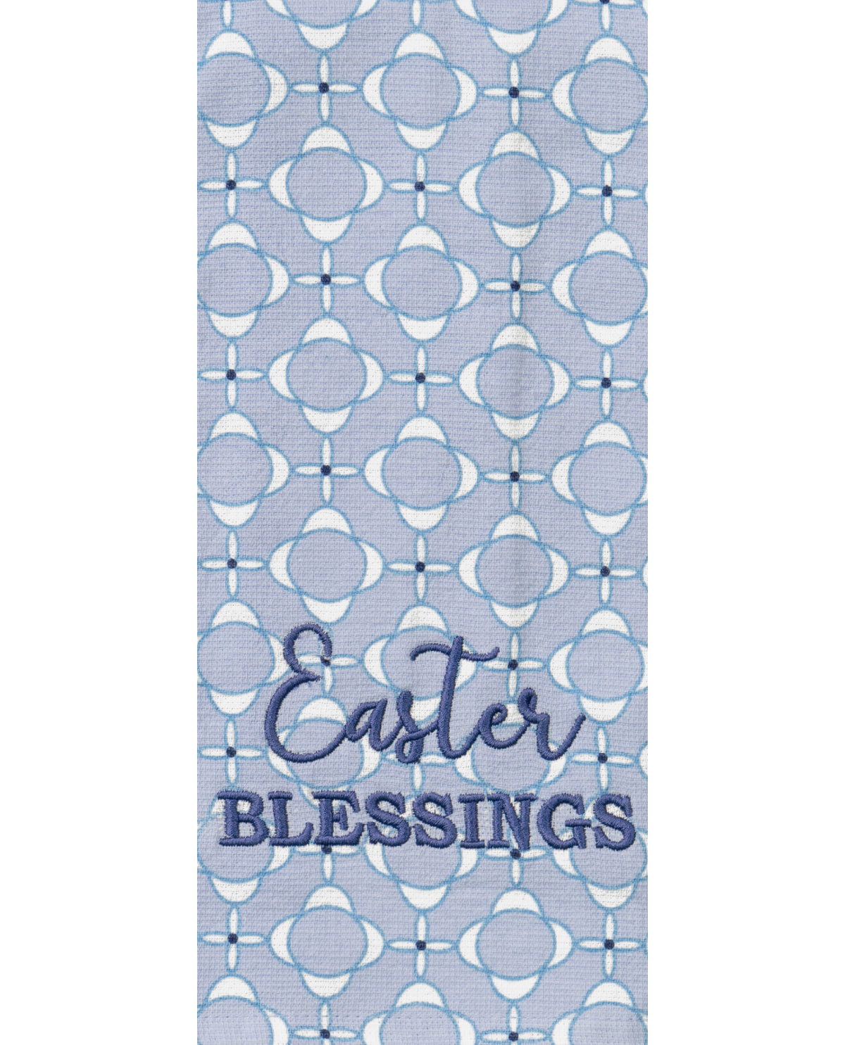 Easter Blessings Blue Geometric Kitchen Towel