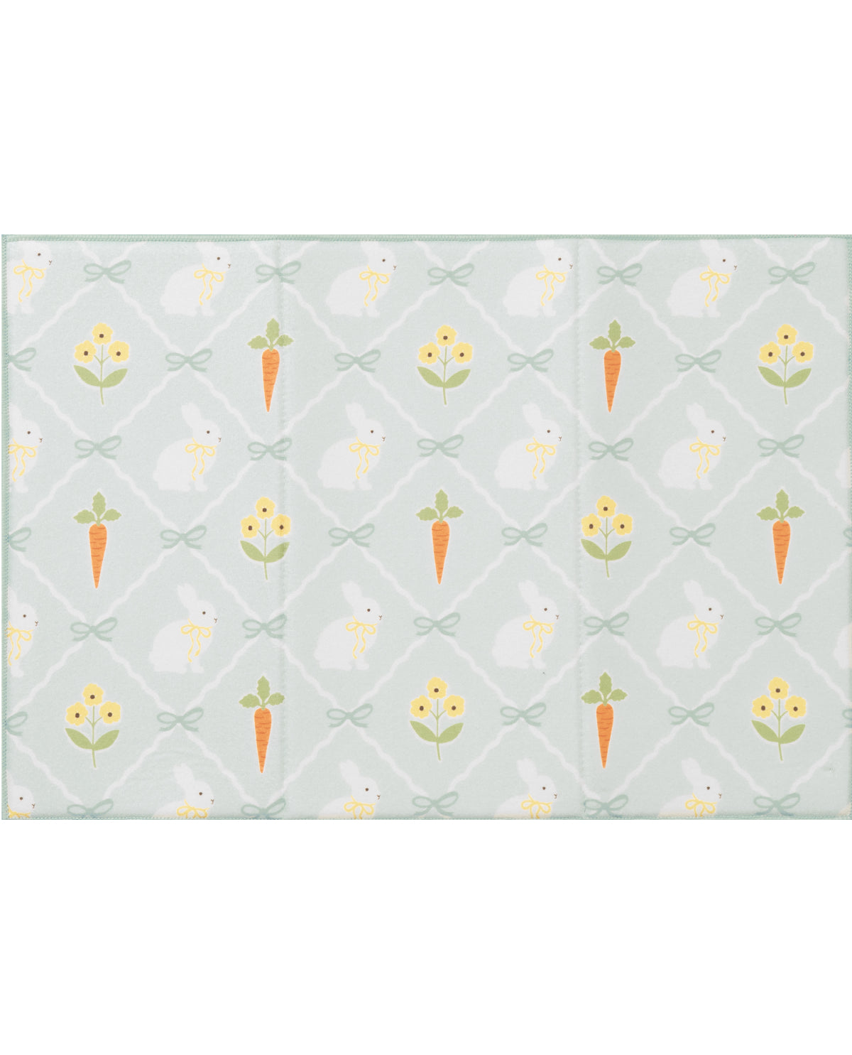 Bunny Floral Grid Dish Mat