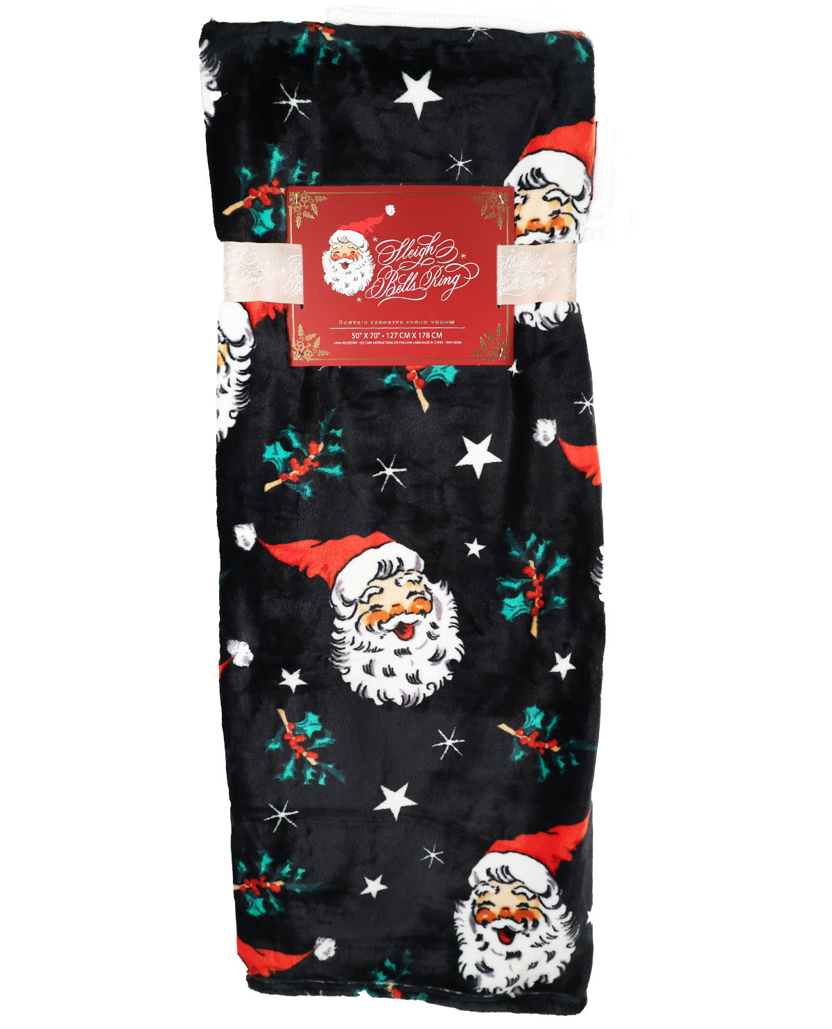 Santa Claus Plush Black Throw