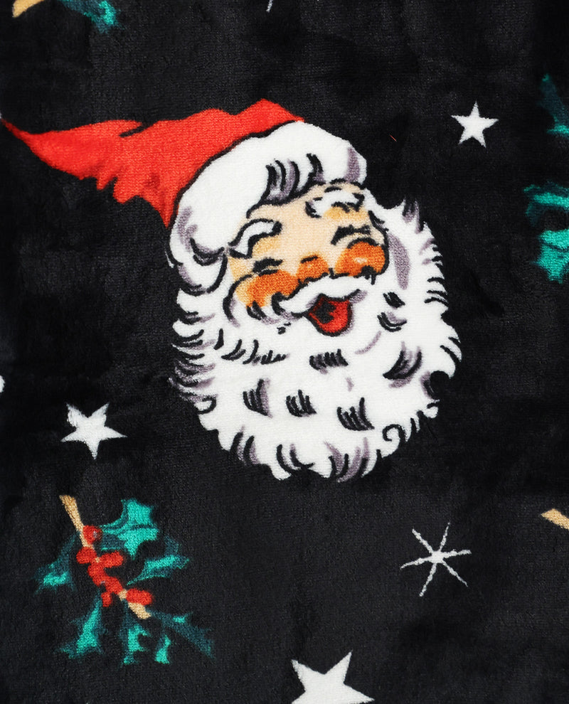 Santa Claus Plush Black Throw