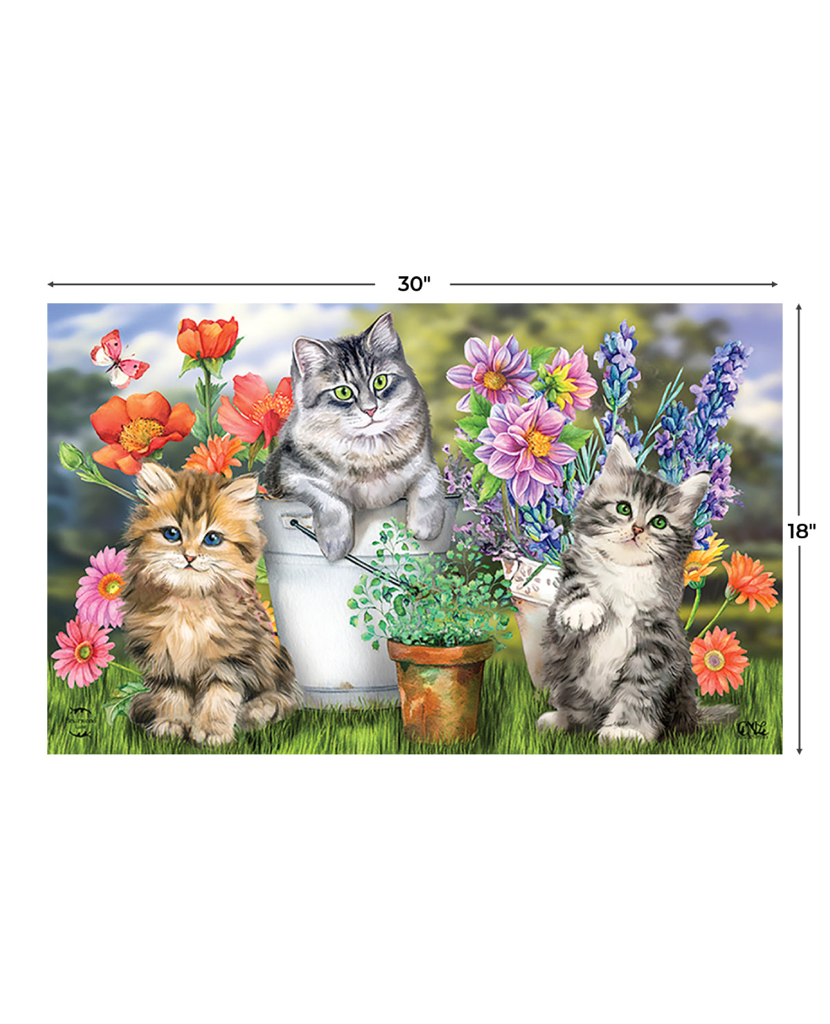 Garden Cats Spring Doormat