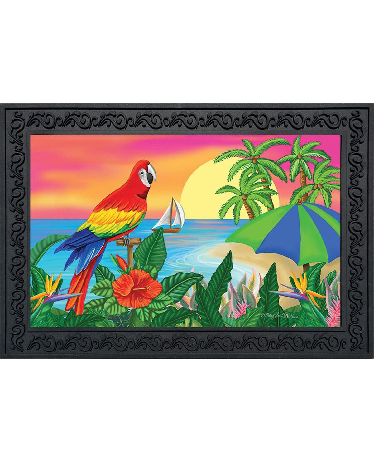 Paradise Parrot Summer Doormat