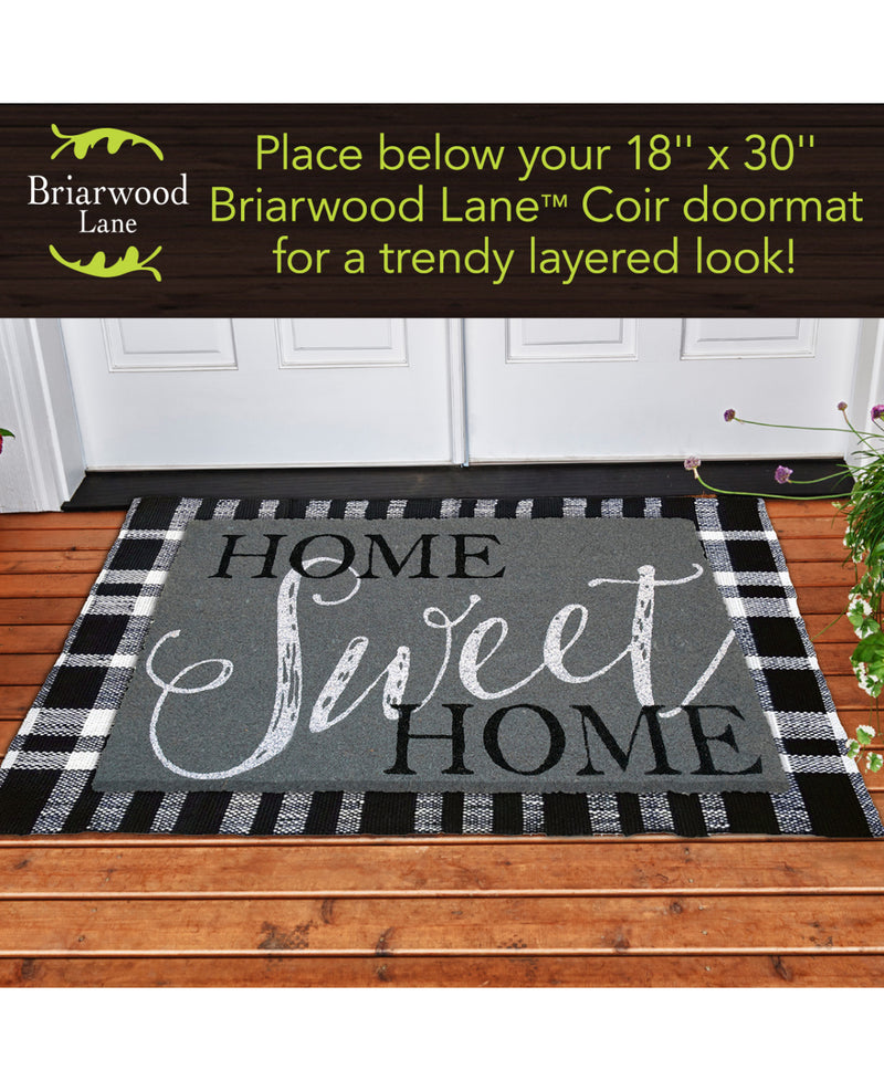 Black And White Plaid Woven Layering Mat
