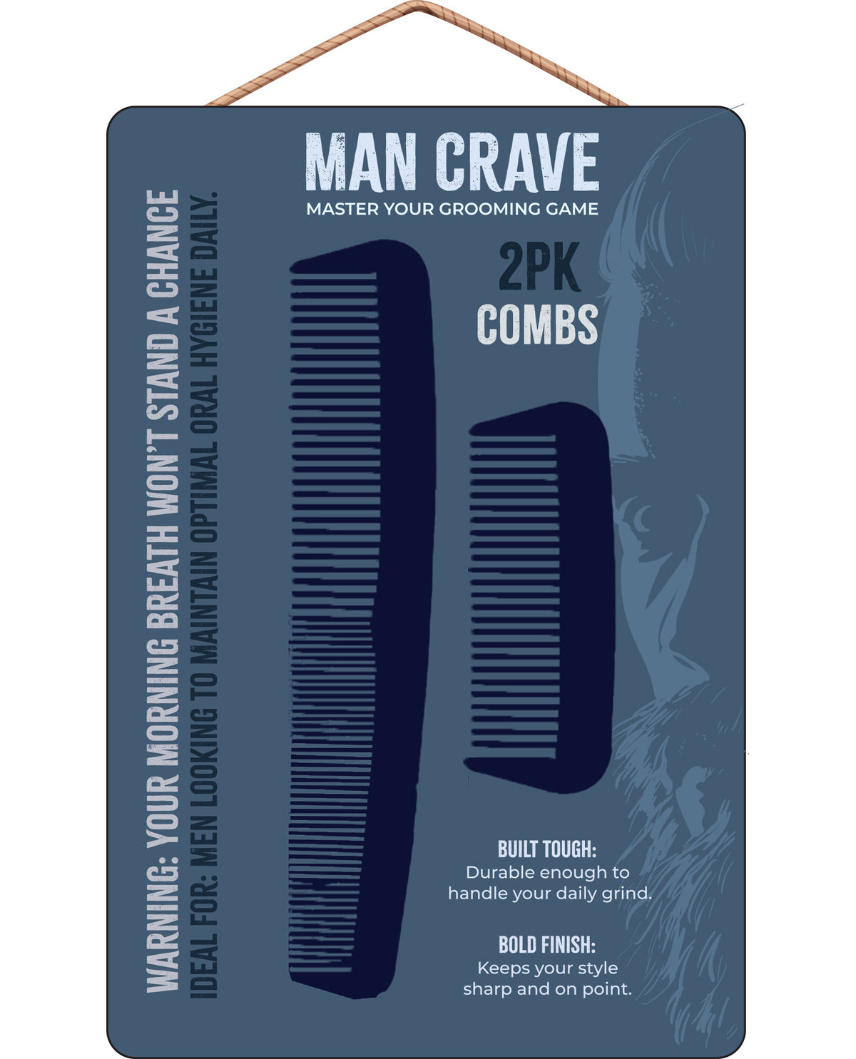 Man Crave 2PK Combs Blue