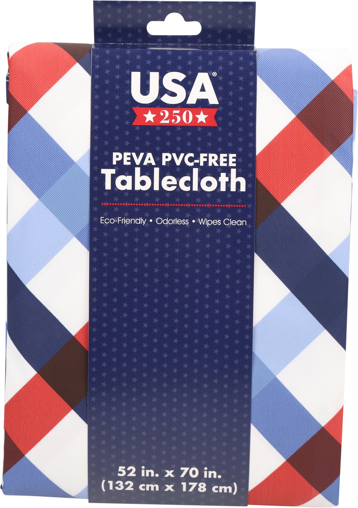Plaid Bias Red & Navy Tablecloth