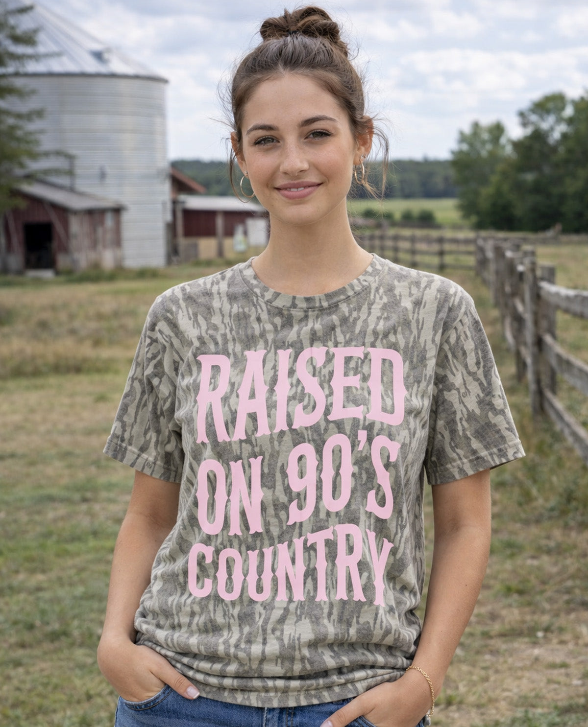 Raised On 90's Country Camo Tee