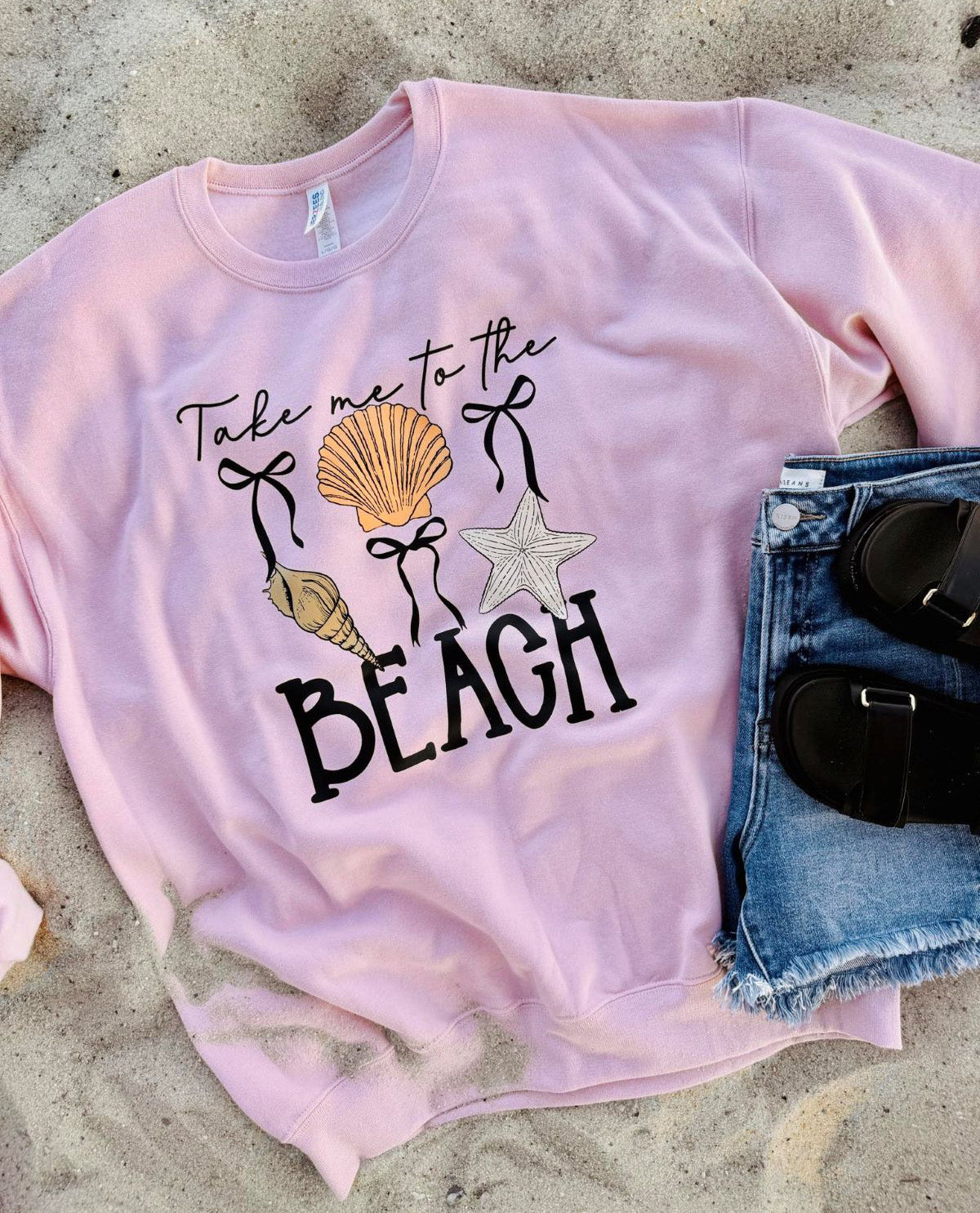 Take Me to the Beach Sweatshirt Pink