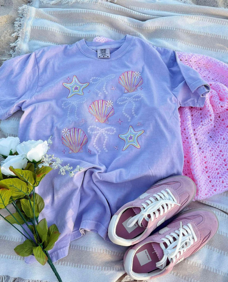 Shells & Bows Tee Violet