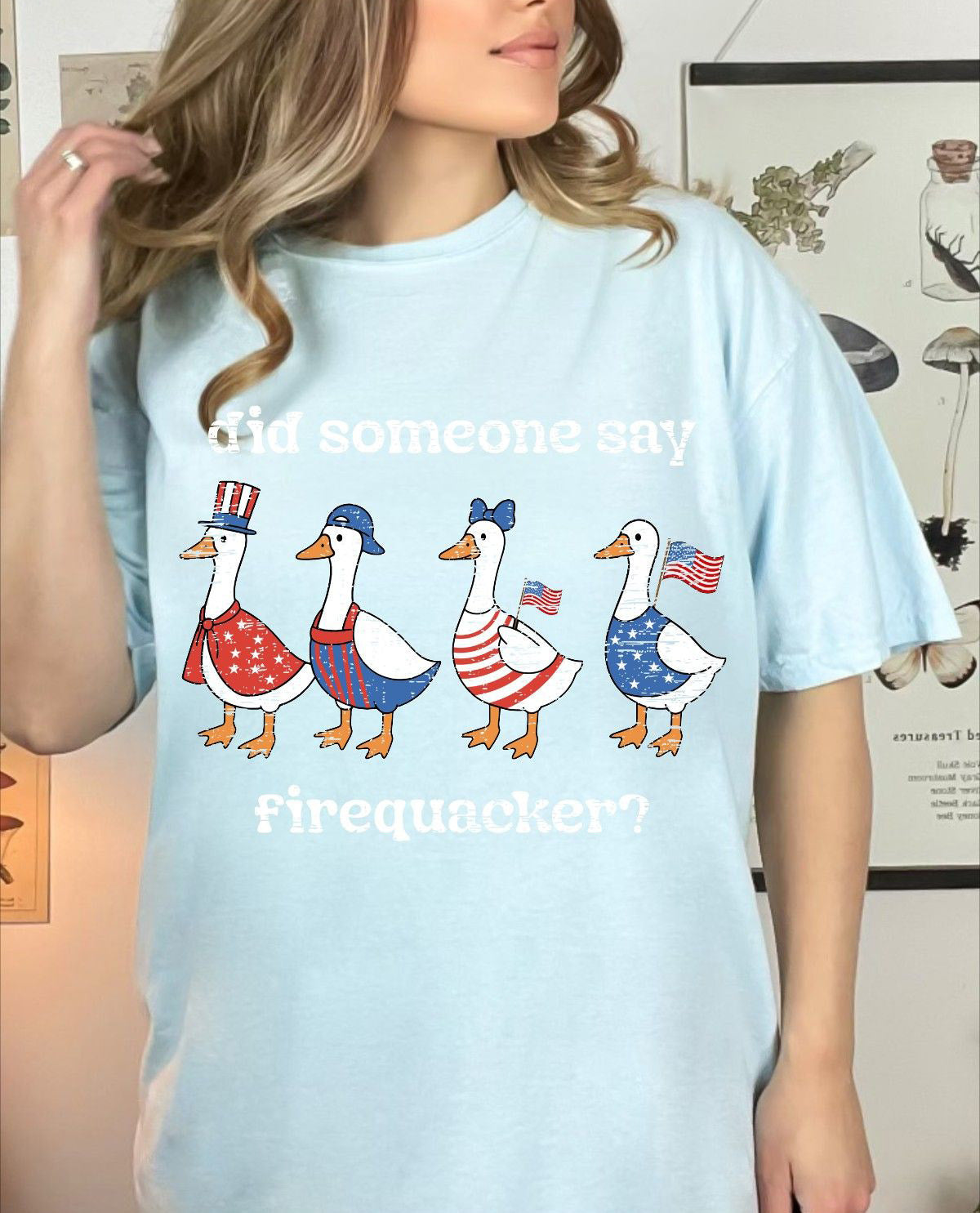 Fire Quacker Duck Tee Lt Blue
