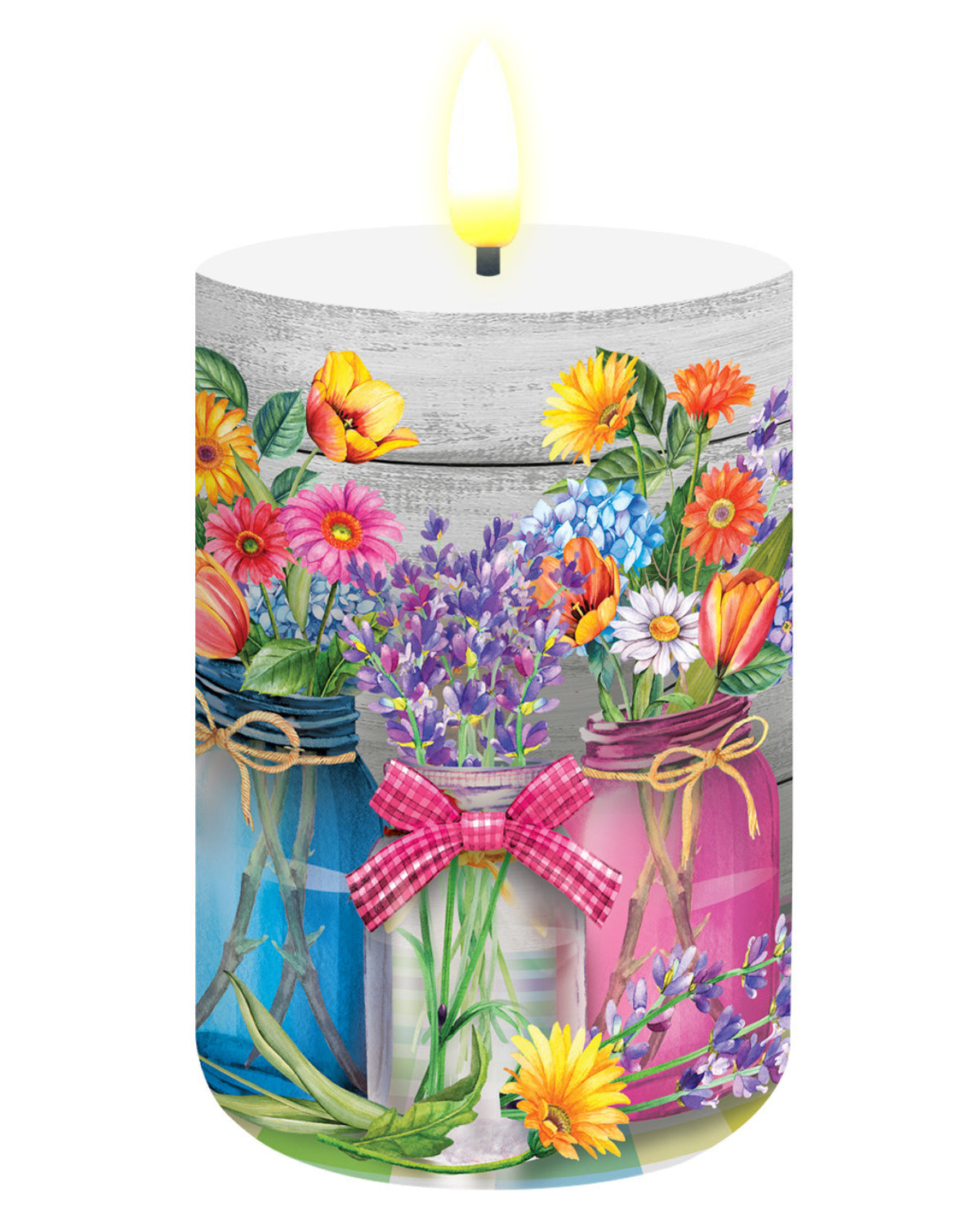 Spring Floral Jars Flameless Candle